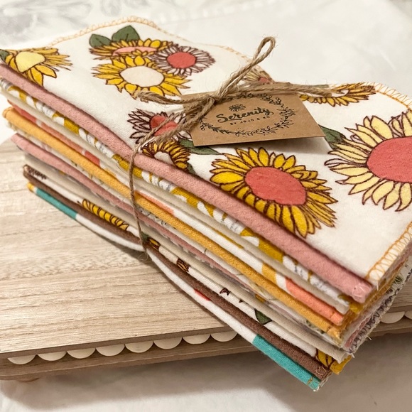 Reusable Cloth Wipes, Towels, Napkins, etc. Set of 12! Boho-Chic Styled! - Picture 3 of 4